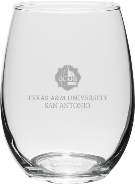 Texas A&M University-San Antonio 15 oz. Stemless Wine Glass