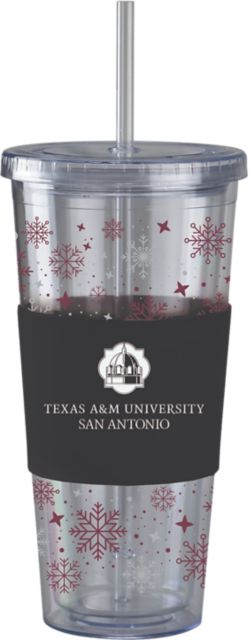 Texas A&M University-San Antonio Straw Snowflake Tumbler