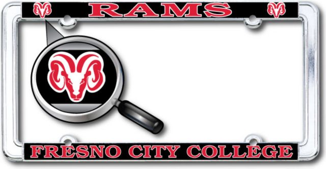Fresno City College Rams Thin Dome License Plate Frame