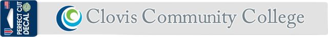 Clovis Community College 2'' x 17'' Perfect Cut Decal