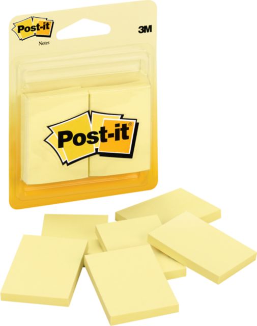 Post-it® Notes, 1.5 in x 2 in, 50 sheets per pad, 6 pads per pack