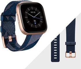 fitbit versa navy and rose gold