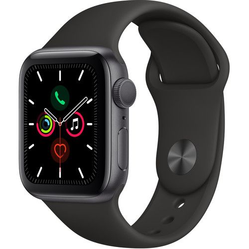 Apple Watch Series 5 GPS, 40mm Space Gray Aluminum Case with Black 