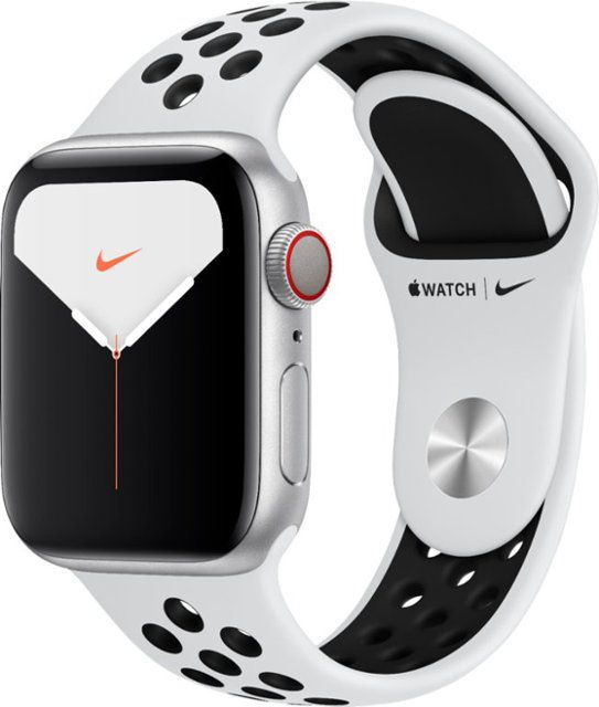 Apple Watch Nike Series 5 GPS Cellular 44mm Silver Aluminium Case with Pure Platinum Black Nike Sport Band