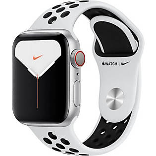 Apple Watch Nike Series 5 GPS + Cellular, 44mm Silver Aluminium Case with  Pure Platinum/Black Nike Sport Band