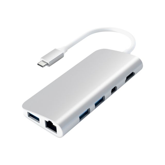 Satechi Aluminum Type-C Multimedia Adapter, Silver - ONLINE ONLY