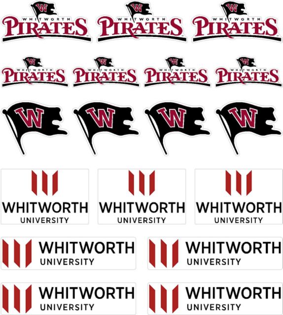 Whitworth University Pirates Sticker Sheet
