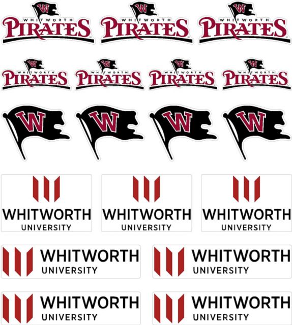 Whitworth University Pirates Sticker Sheet