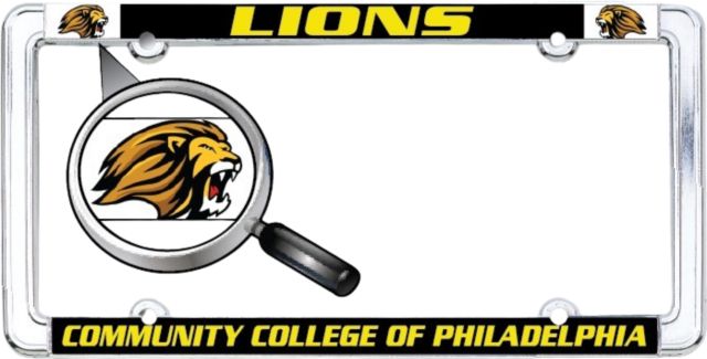 Community College of Philadelphia Lions Thin Dome License Plate Frame