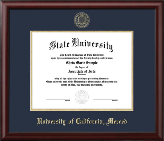 University of California, Merced Mahogany Scholar Diploma Frame