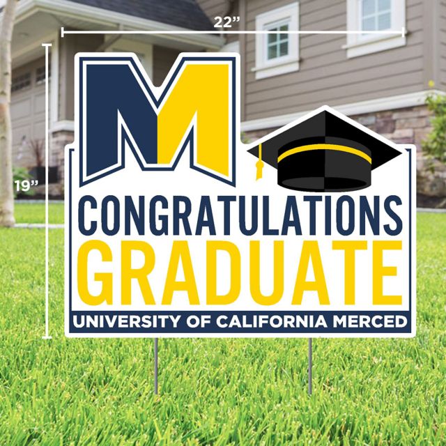 University of California, Merced Grad Lawn Sign with Stakes