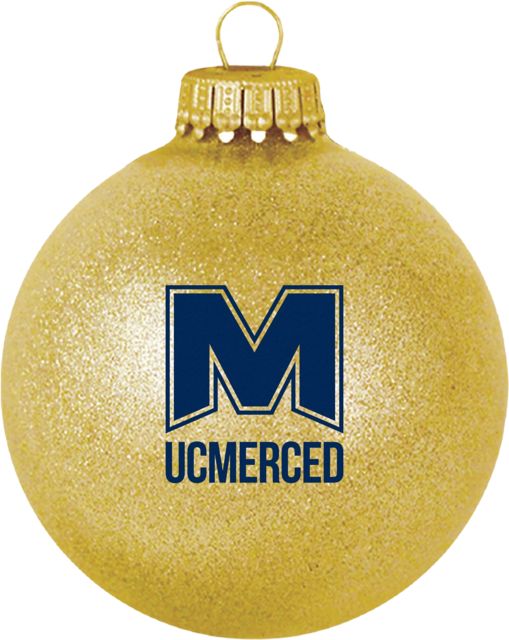 University of California, Merced Sparkle Glass Ball Ornament