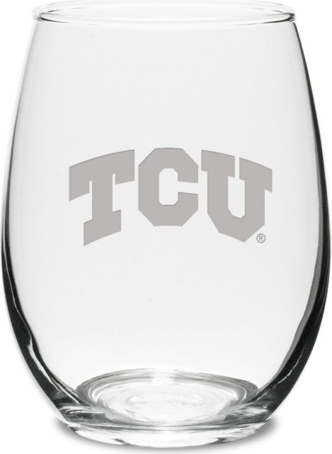 Texas Christian University 15 oz. Stemless Wine Glass