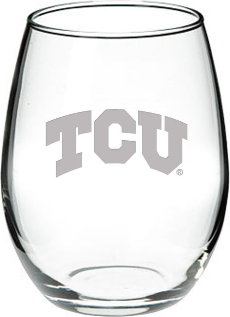 Texas Christian University 21 oz. Stemless Wine Glass