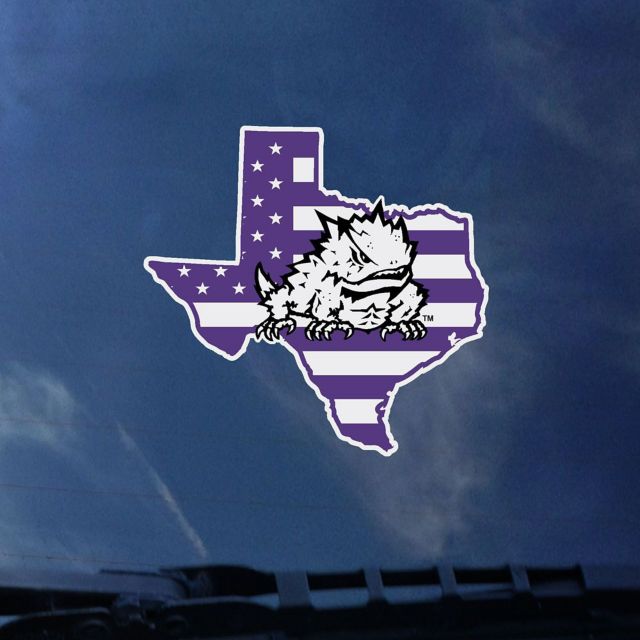 Texas Christian University Horned Frogs State Flag Decal