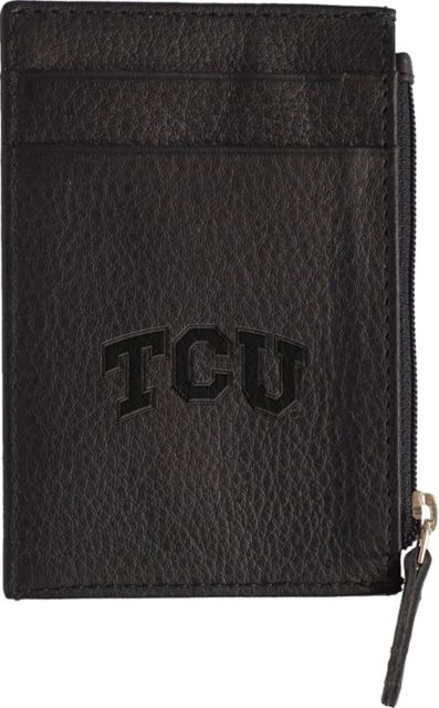 Texas Christian University Leather Zip ID Holder