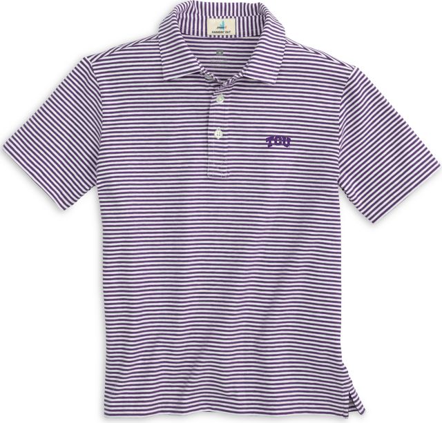 Texas Christian University Youth Striped Polo