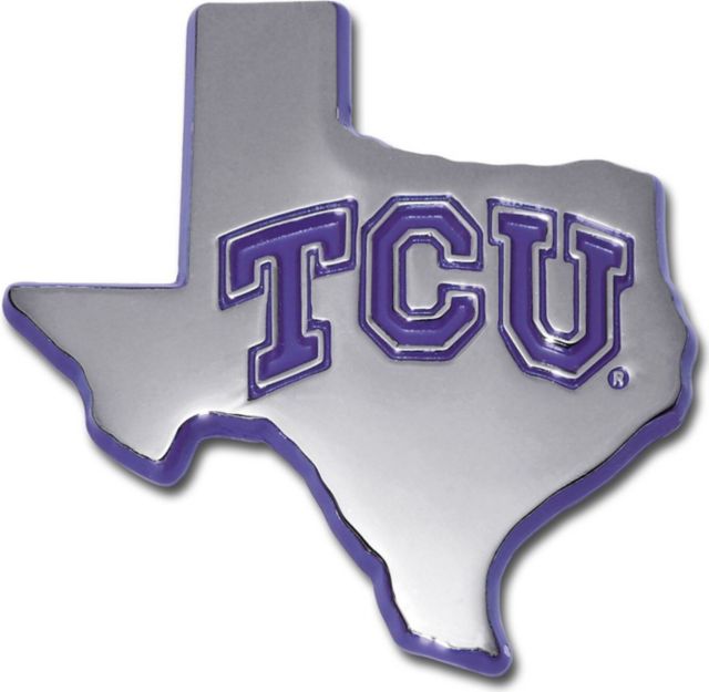 Texas Christian University State Shape Car Decal