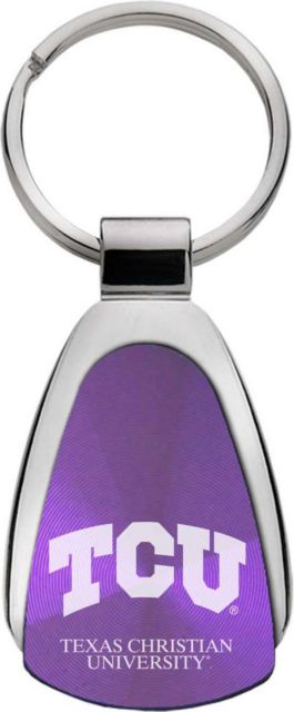 Texas Christian University Teardrop Keychain