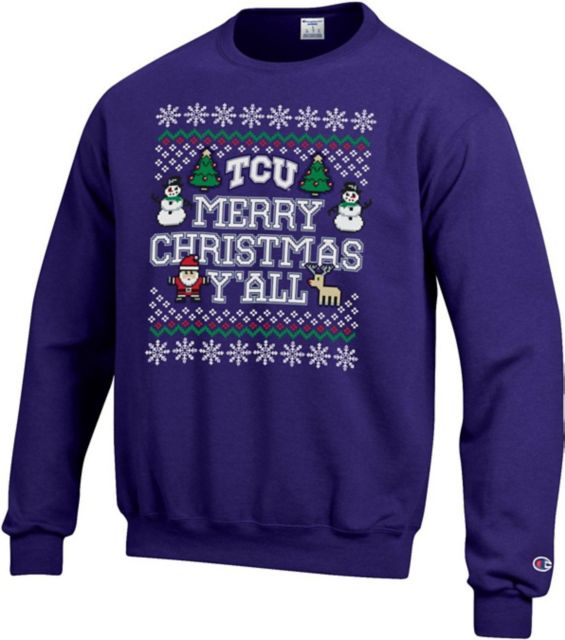 Texas Christian University Ugly Christmas Sweater Crewneck Sweatshirt