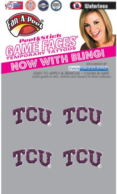 Texas Christian University 4-Pack Waterless Glitter Tattoo