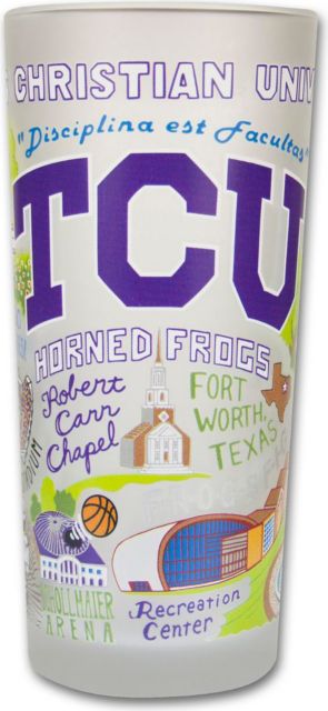 Texas Christian University Horned Frogs Frosted Glass