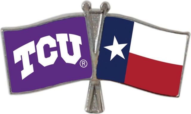 Texas Christian University Cross Flag Lapel Pin