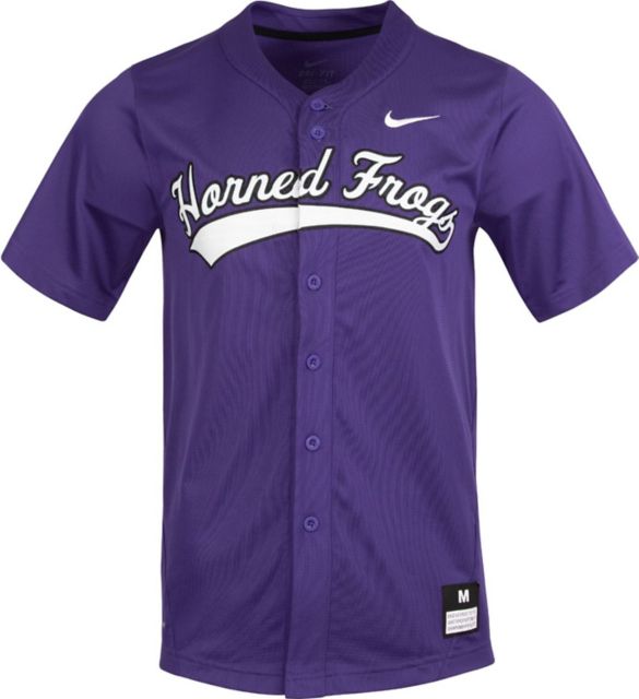 Texas Christian University Full Button Replica Baseball Jersey