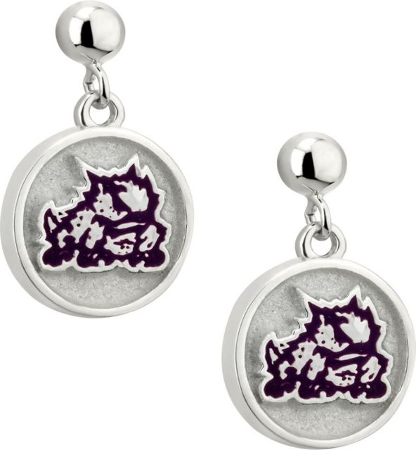 Texas Christian University Enamel Earrings