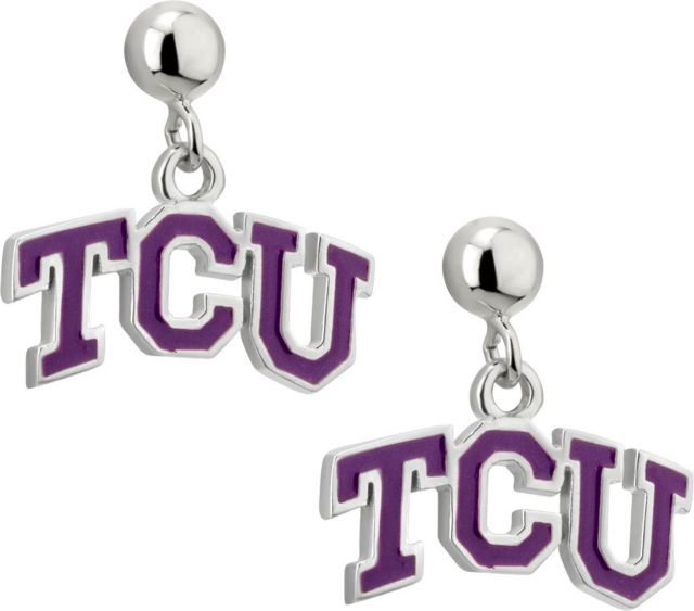 Texas Christian University Enamel Earrings