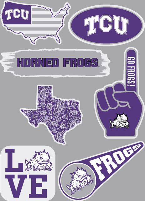Texas Christian University 7.5'' x 7.5'' Sticker Sheet