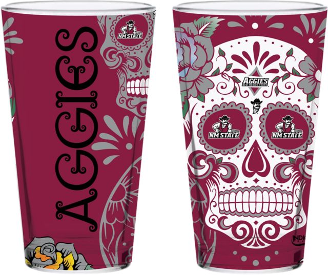 New Mexico State University Dia De Los Muertos 16oz Pint Glass