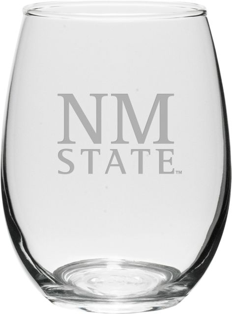 New Mexico State University 15 oz. Stemless Wine Glass