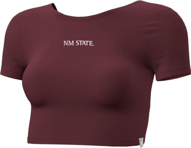 New Mexico State University Women's Twist Back Crop Short Sleeve T-Shirt