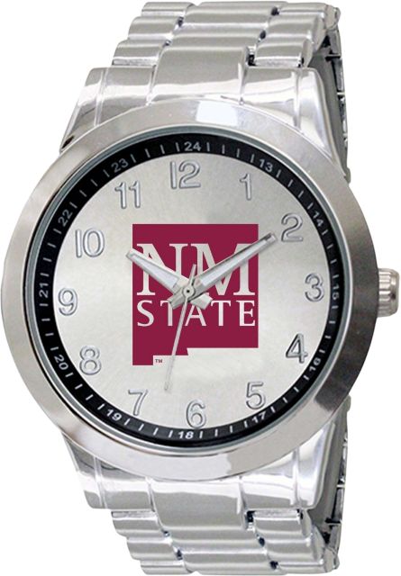 New Mexico State University 44mm Men's Stainless Steel Watch