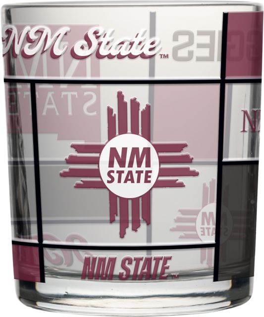New Mexico State University 12oz Quilted Stained Rocks Glass