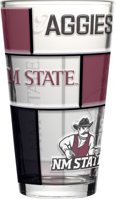 New Mexico State University 16oz Quilted Stained Pint Glass