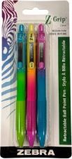 Z-Grip Ballpoint Pen 3pk Carded Soft-touchl Barrel Black Ink