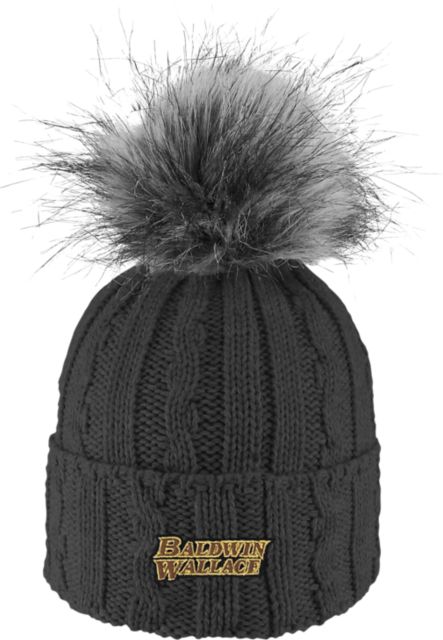 Baldwin Wallace University Women's Fur Pom Beanie