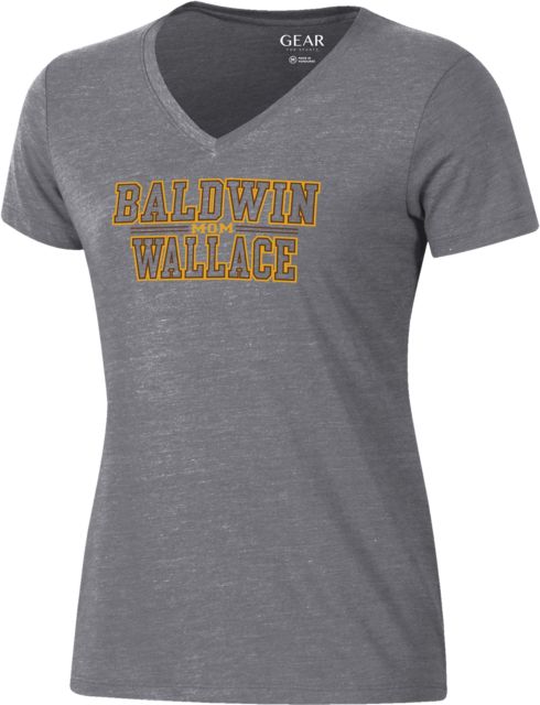Baldwin Wallace University Mom Women's Triblend V-Neck Short Sleeve T-Shirt