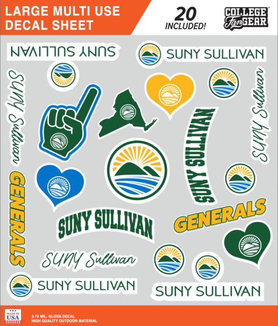 SUNY Sullivan County Community College Large Multi Use Decal Sheet SUNY Sullivan Large Sticker Sheet - ONLINE ONLY