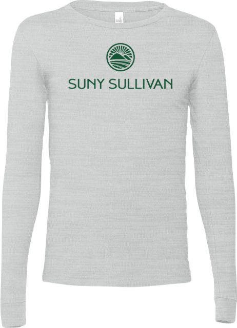 SUNY Sullivan County Community College Bella + Canvas Ash Jersey Cotton Long Sleeve T-Shirt SUNY Sullivan Stacked - ONLINE ONLY