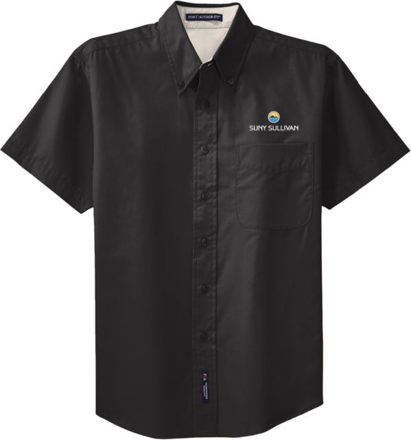 SUNY Sullivan County Community College Twill Button Down Short Sleeve SUNY Sullivan Stacked - ONLINE ONLY