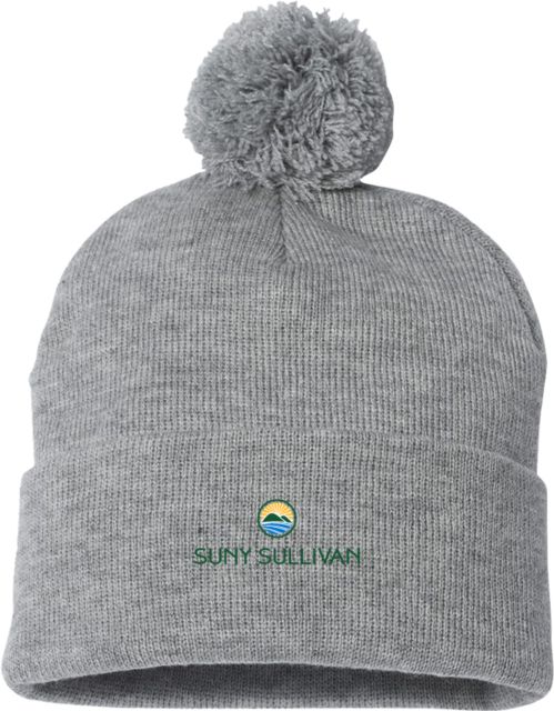 SUNY Sullivan County Community College Sportsman Pom Pom Cuffed Beanie SUNY Sullivan Stacked - ONLINE ONLY