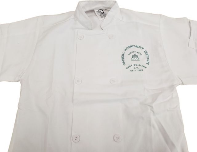 Millennia Unisex Cook Jacket - Traditional Buttons with SUNY Sullivan Pastry Arts Logo