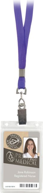 BASIC LANYARD WITH ID HOLDER IN SLIDE PACK-PURPLE
