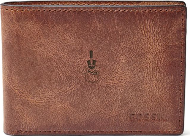 Fossil Leather Derrick Front Pocket Bifold - Brown - ONLINE ONLY