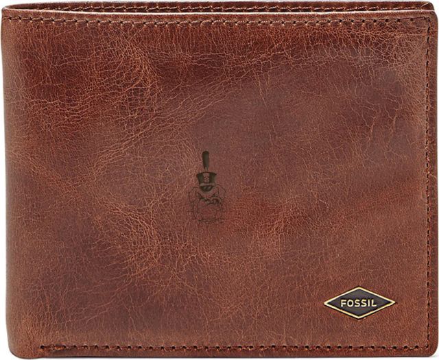 Fossil Leather Ryan RFID Flip ID Bifold - Dark Brown - ONLINE ONLY