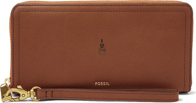 Fossil Leather Logan RFID Zip Around Clutch Brown ONLINE ONLY The Citadel