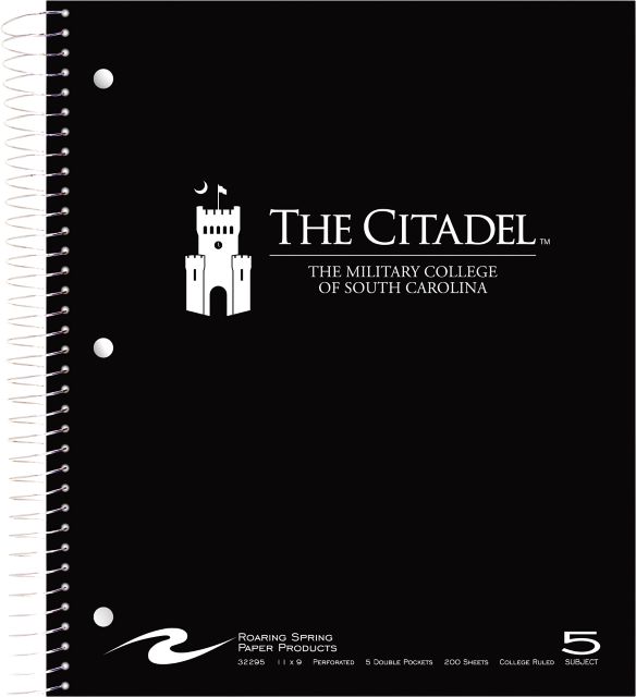 The Citadel 5 Subject Notebook 200-Sheet